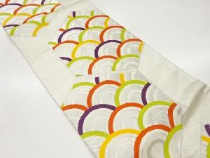 亀甲に青海波模様織出し袋帯